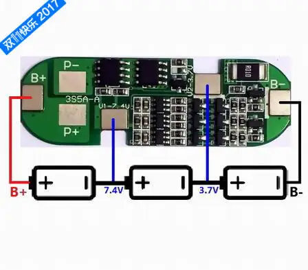 

Three Strings of 5A 10.8 12V18650 Polymer Protection Board, Suitable for Low Current Lamp Lithium Battery Pack Lithium