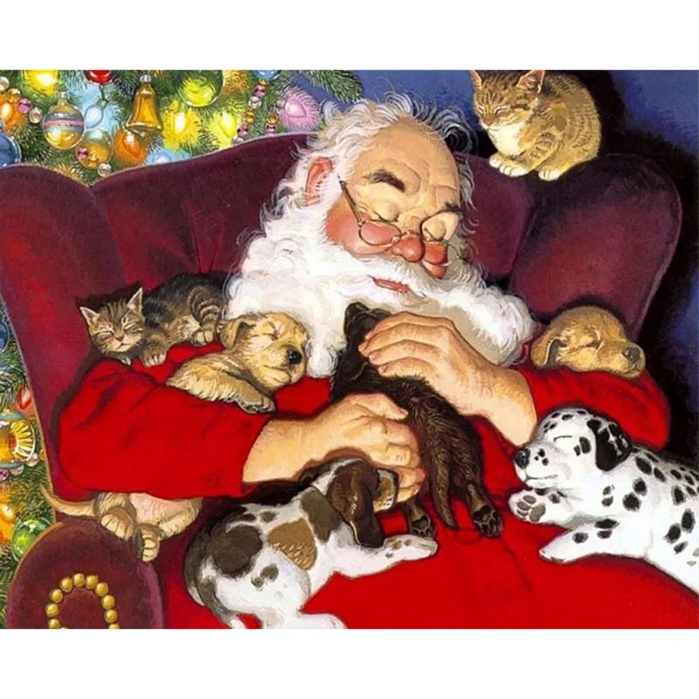 Рождественский Набор для вышивки крестиком Санта-Клаус набор рукоделия