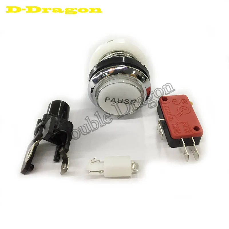 Хромированная аркадная кнопка с посеребренным покрытием и микро переключателем