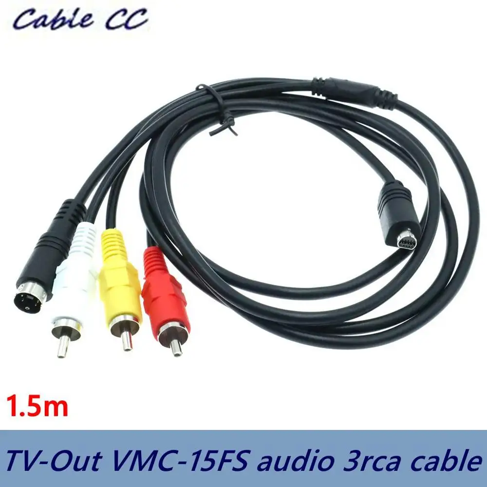 Совместимый AV TV-Out VMC-15FS 3RCA аудио-видео кабель для лучшего качества портативной