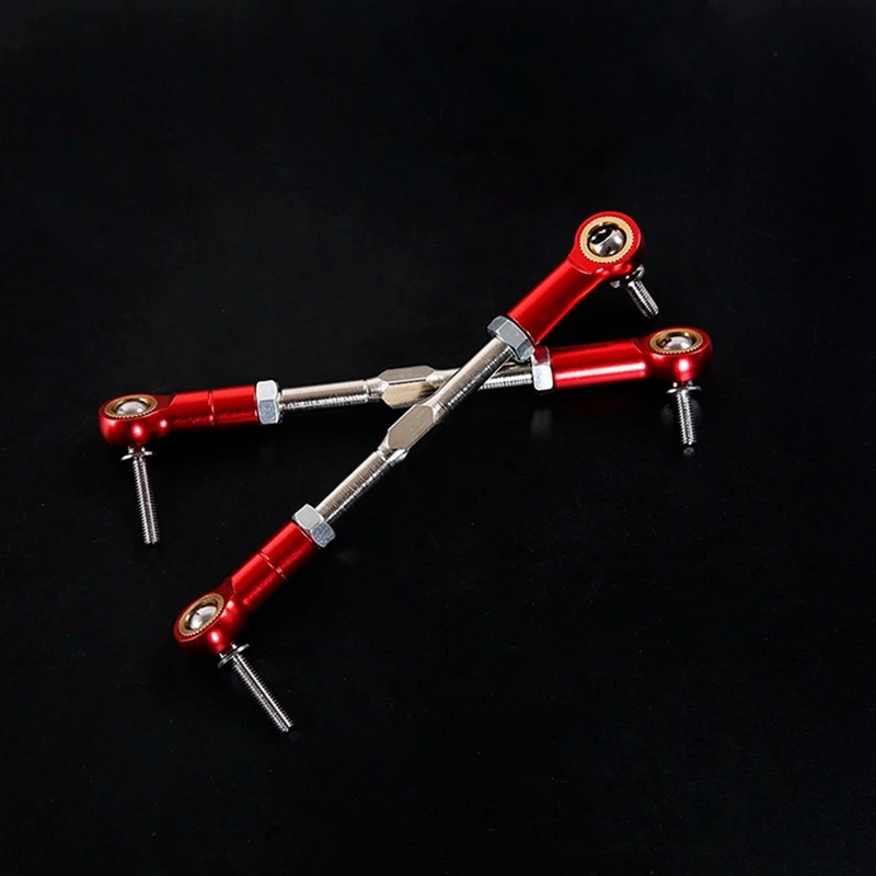 

Axle Tie Rod Assembly Steering Tie Red with CNC Metal Steering Wiper Arm Set