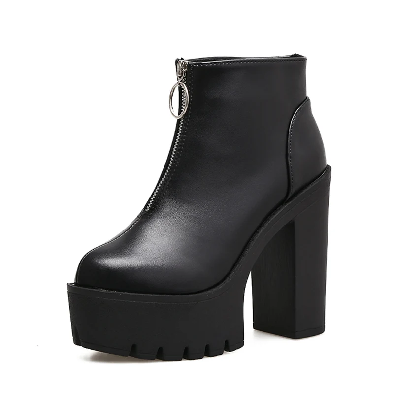 Bottines femme Обувь на платформе Женские зимние ботинки Ботильоны в стиле панк Сезон