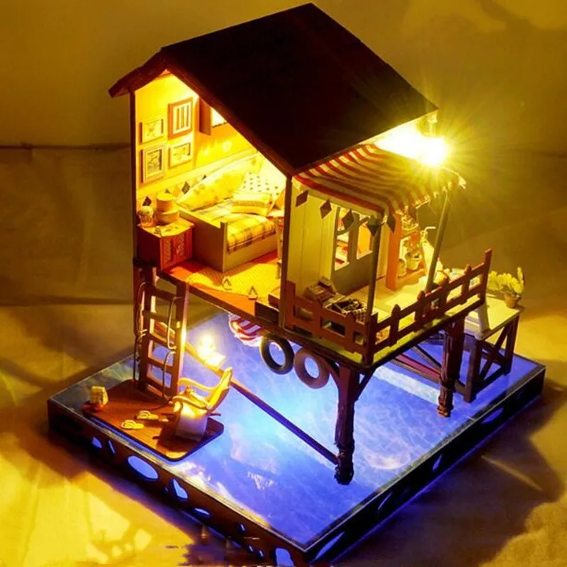 Сборная кукла сделай сам вилла деревянный замок в воздухе миниатюрный кукольный