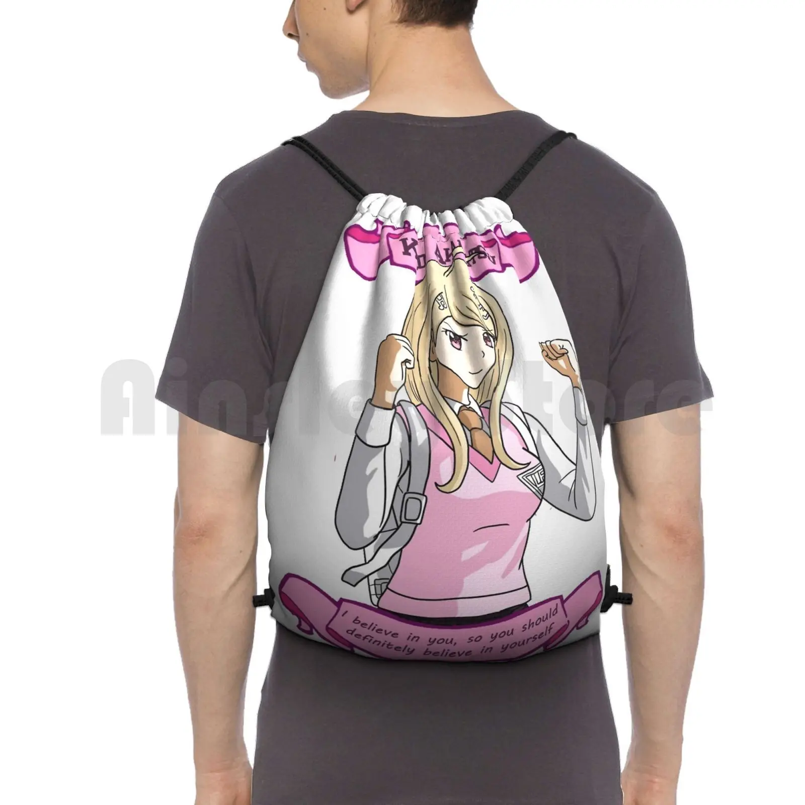 

Kaede Akamatsu Backpack Drawstring Bags Gym Bag Waterproof Danganronpa Drv3 Danganronpa V3 Killing Harmony Anime Games