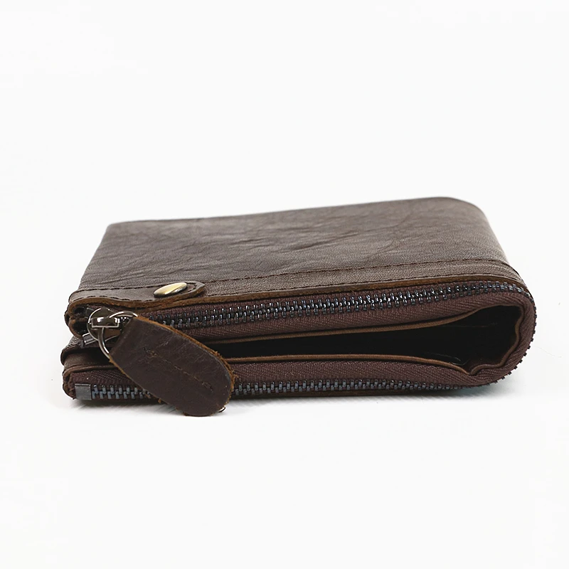 Мужской кошелек из 100% натуральной кожи винтажный короткий воловьей мужской с