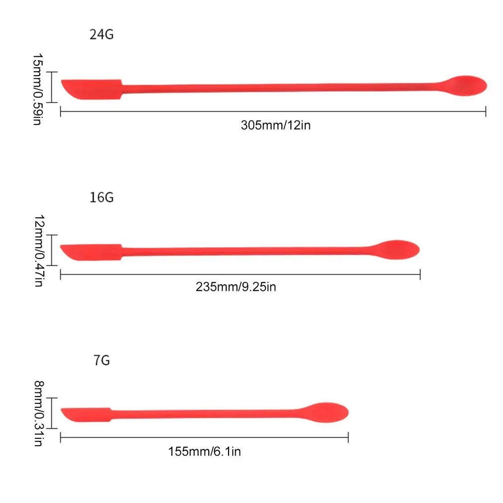 

3Pcs/Set Lengthen Mini Makeup Spatulas Soft Jar Cake Cream Jam Reusable Silicone Scrapers Kitchen Tools Accessories Supplies