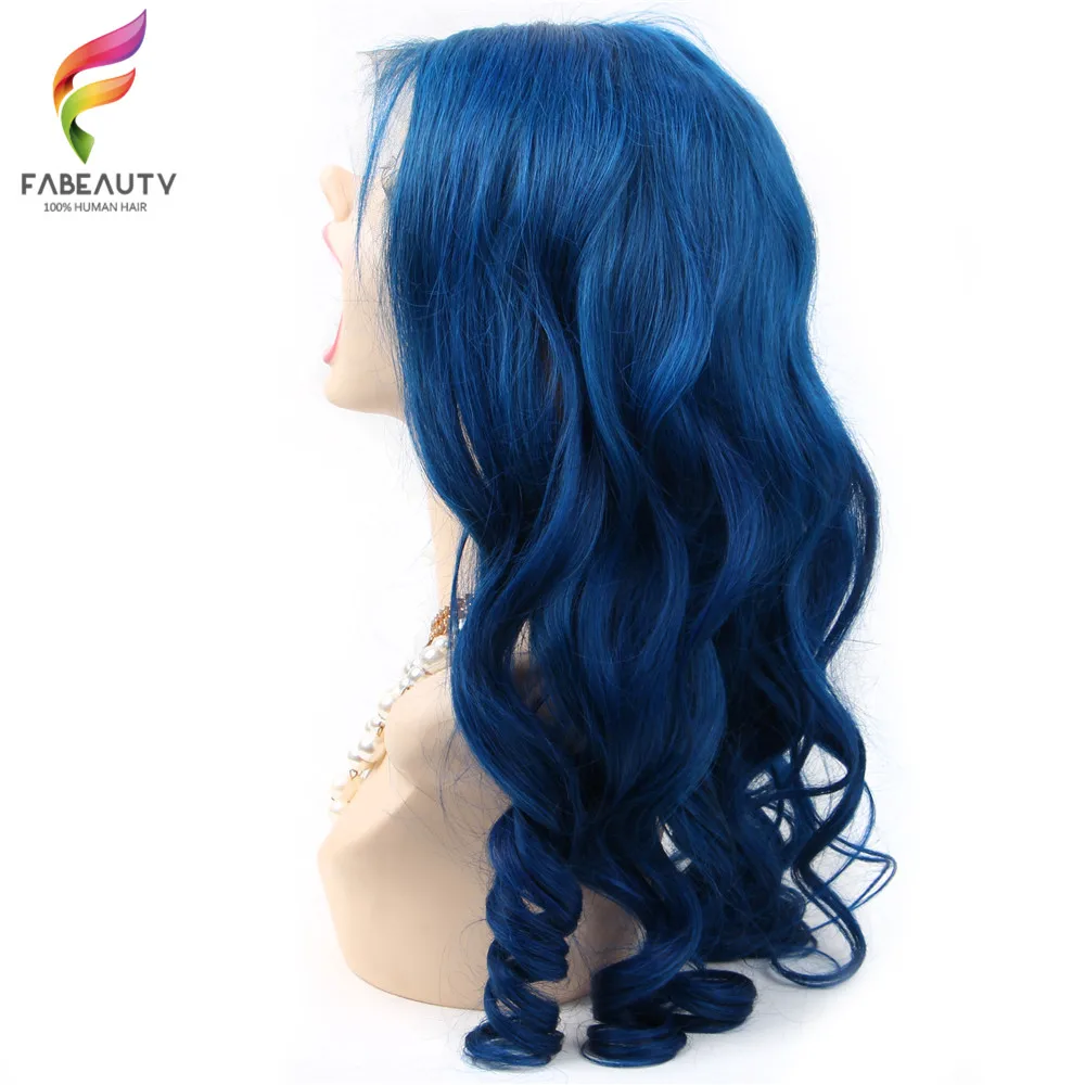 Парики из натуральных волос синего цвета 13 х4 бразильские парики для женщин