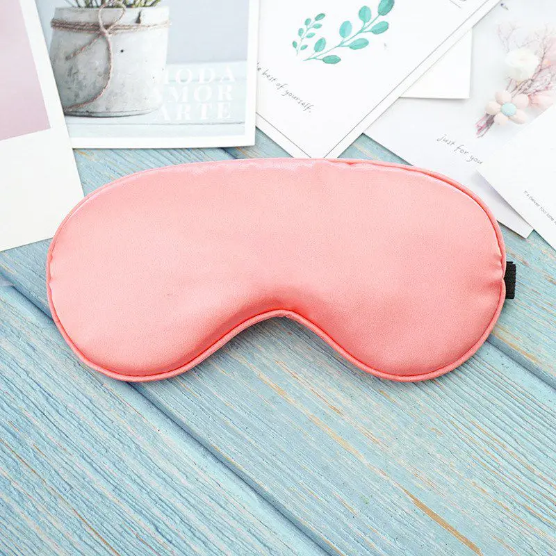 Шелковая маска для глаз чистый цвет мягкая сна женщин и мужчин безвредная кожи