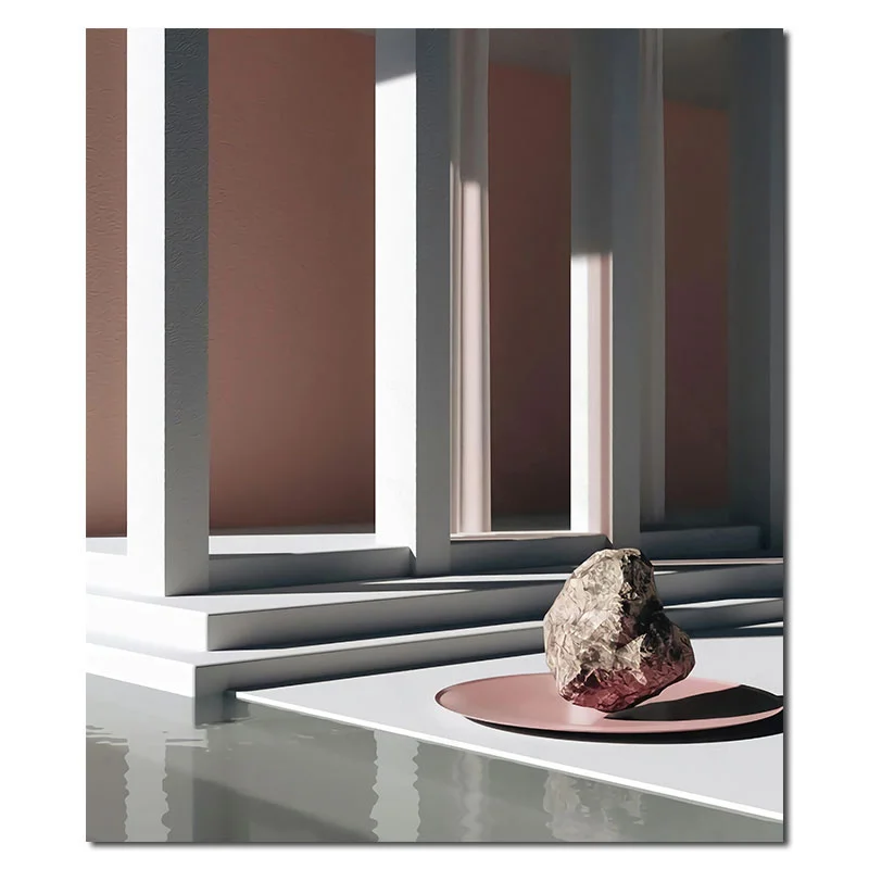 

European Style Canvas Material On The Steps of The Gravel Scene Drawing Background Decorative Painting 1 Pc and Wall Art Living