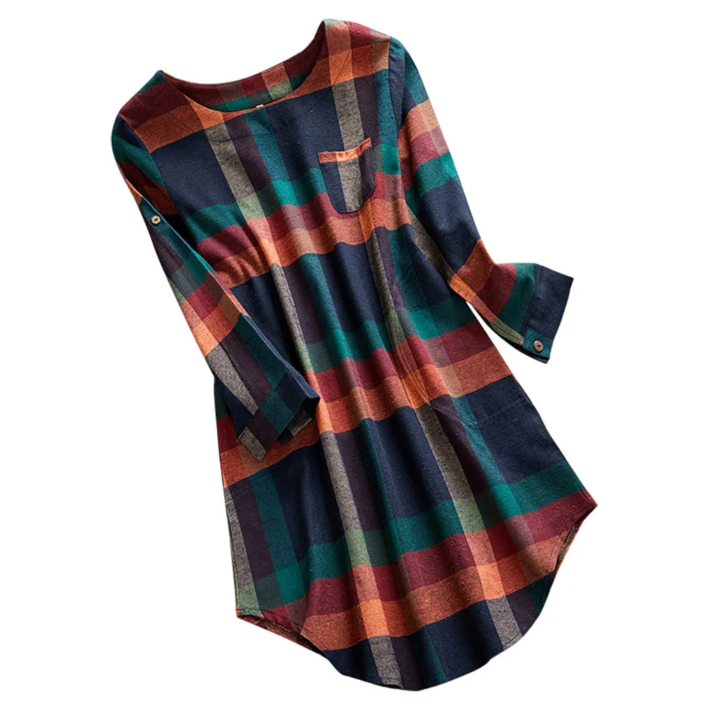 Color 2 Женское платье в винтажном стиле, свободное, с высоким низким подолом, Boho, с принтом, с короткими рукавами, с карманом, новое Благородное женское платье, зима#3 - Цвет: Color 2