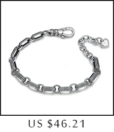 Genuine 925 Sterling Silver Jewelry Personality Six-Word Mantra Barrel Beads Silver Men Bracelet Retro Silver Jewelry