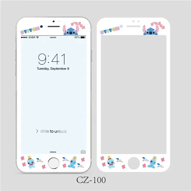 Закаленное стекло с узором стежка для iPhone 6 6s 7 8 Plus Защитная стеклянная пленка для экрана 3D 9H