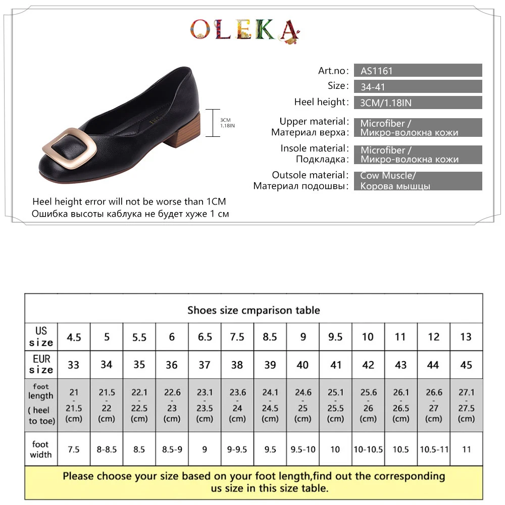 

OLEKA Concise Style Pumps Shoes For Women Heels Lolita Medium Metal Decoration Wedding Beautiful Spring Autumn Round ToeAS1161