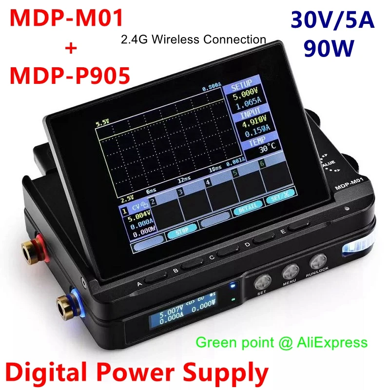 

30V/5A MDP-XP Mini Programmable Linear Power Adjustable Digital Power Supply DC-DC Output 90W Equipped With 2.8-Inch TFT Screen