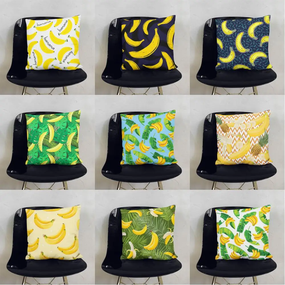 

Чехол для подушки с изображением мультяшных фруктов