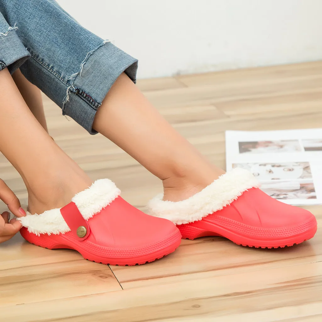 Унисекс тапочки из водонепроницаемого и теплого материала с подкладкой хлопка