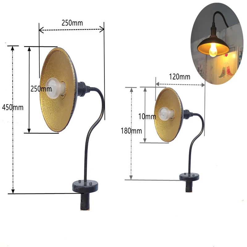 Новый металлический светодиодный настенный светильник SMD со шлейфом масштаб 1:87 HO