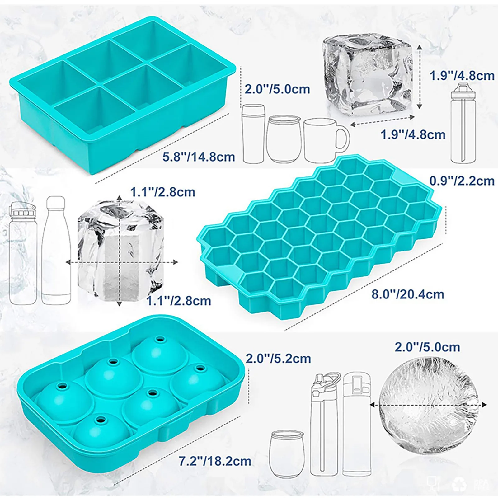 

Silicone Mold kitchen Tools Silicone Ice Mold Combination 6 Square Hole 6 Round 37 Honeycomb Set kitchen Accessories