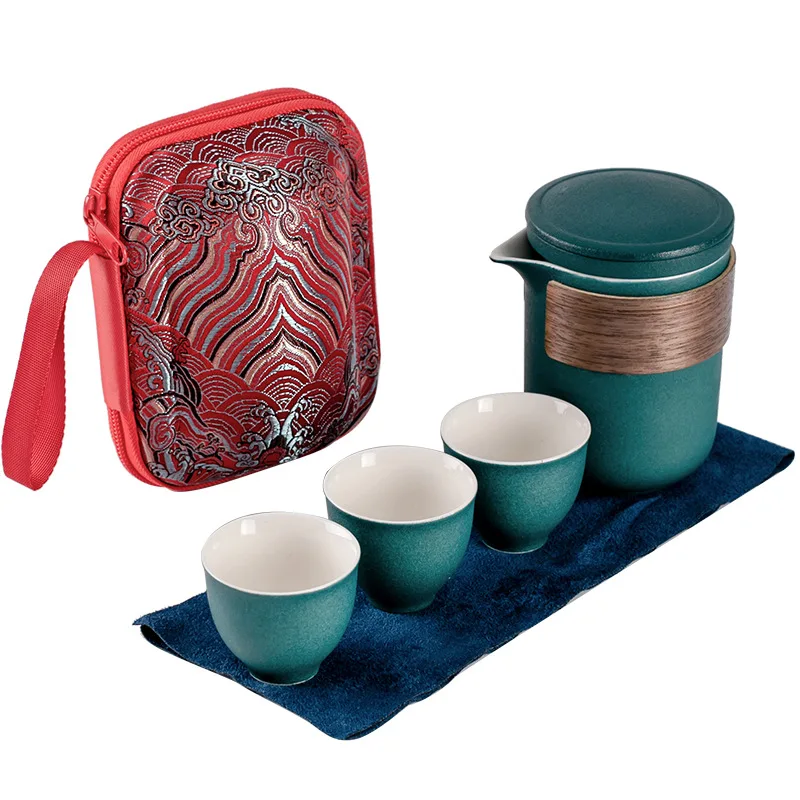 

chinese tea set Set of ceramic travel kungfu tea set Simple tea brewing set for outdoor tourism Express cup Tea set suit