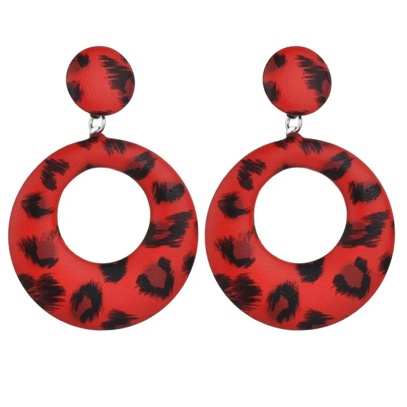 

PU Leather Geoemtry Dangle Earrings Trendy Temperament Creative Ear Jewelry for Women