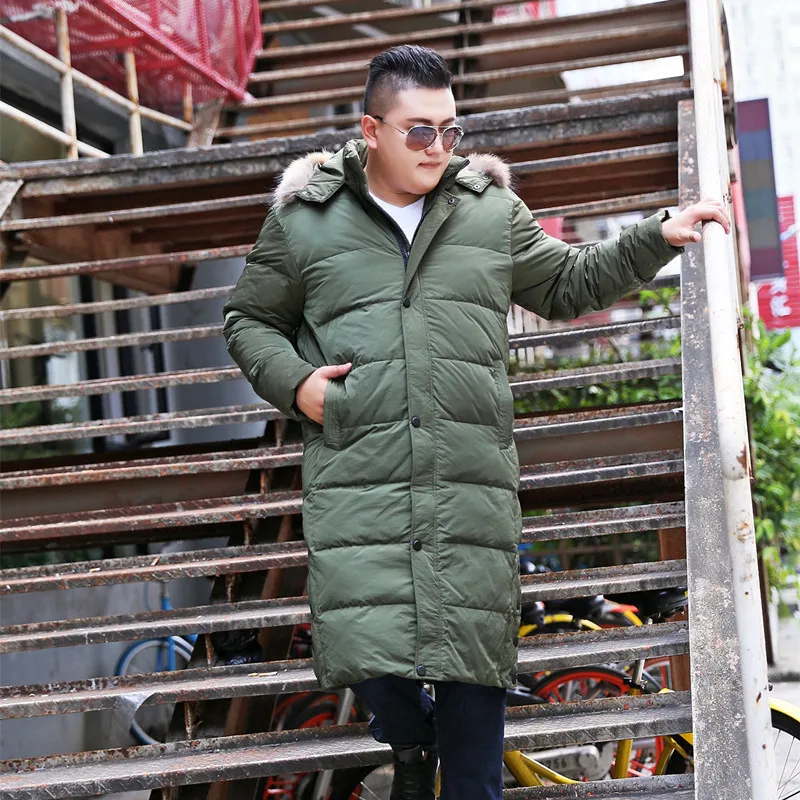 Мужской пуховик пальто длинное черное X-Long высокого качества теплая зимняя