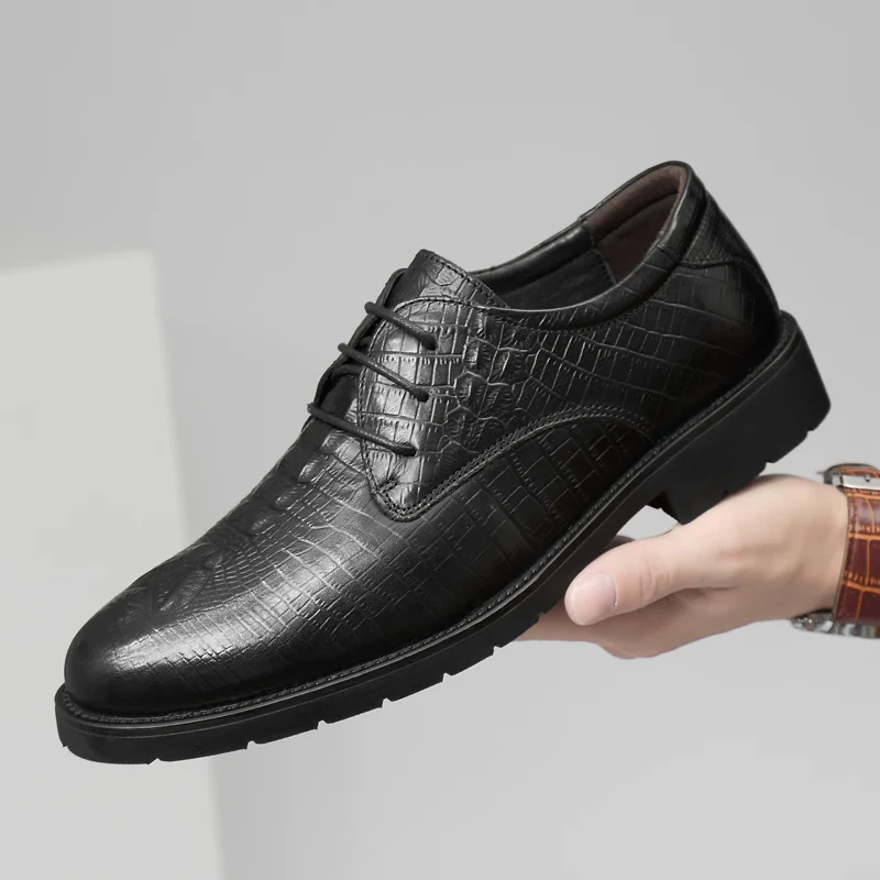 

Мужские туфли-оксфорды из натуральной кожи, коричневые классические туфли, брендовая деловая обувь, большой размер 47, весна 2020