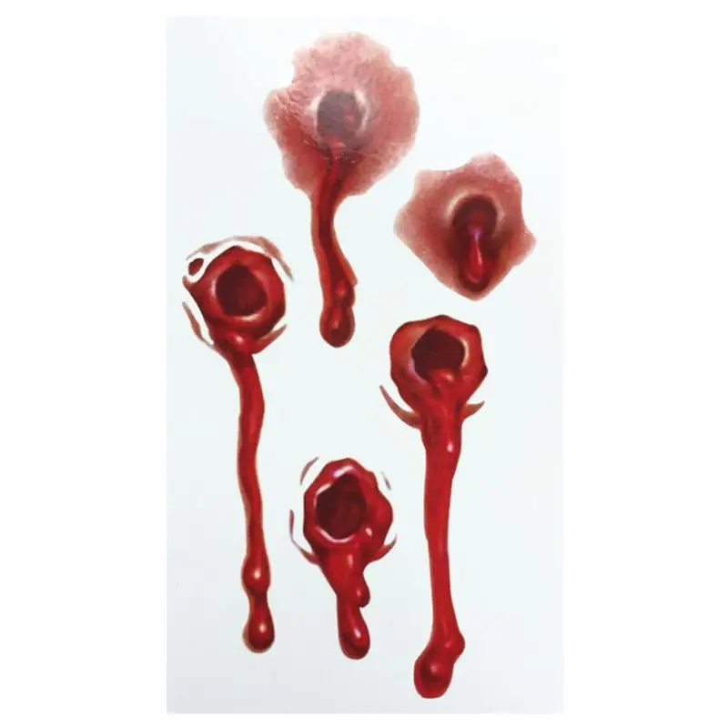 10 листов Хэллоуин водонепроницаемый временные татуировки стикеры ужас