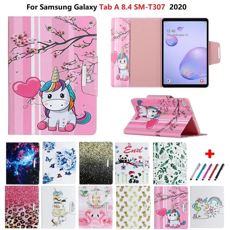 

For Samsung Galaxy Tab A 8.4 Case Cover 2020 SM-T307 Unicorn Panda PU Leather Caqa Cover For Funda Samsung Galaxy Tab A 8 4 Case