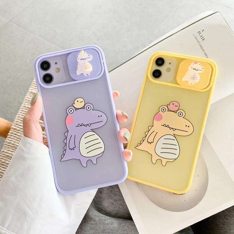 

Cute cartoon crocodile Phone Case For iPhone 11 12 Pro Max X XR XS Max 7 8 Plus Mini SE Camera Lens Protection Back Cover Coque