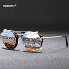 Солнцезащитные очки KDEAM в металлической оправе UV400 для мужчин и женщин, модные круглые солнечные аксессуары в стиле стимпанк, в ретро стиле, с бесплатной коробкой