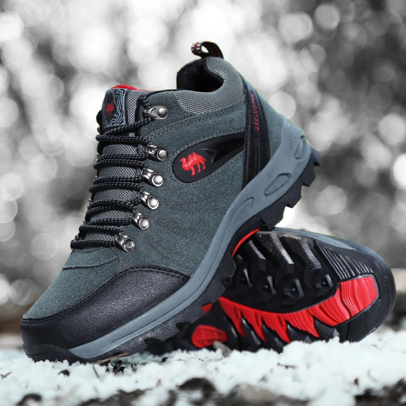 LEFEKA/мужские зимние теплые ботинки на меху износостойкие ботильоны мужская