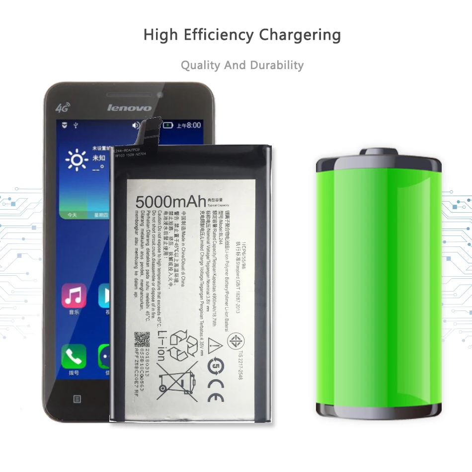 

BL244 Replacement Battery For Lenovo Vibe P1A42 P1C58 P1C72 P1 5000mAh with Track Code