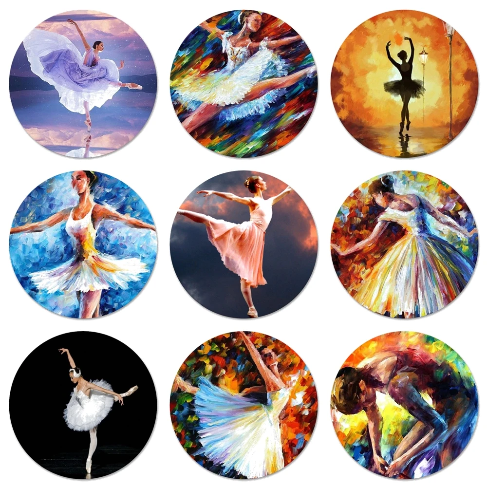 

58 мм балерина масляная живопись Значки украшения Броши Металлические Значки для одежды рюкзак украшение