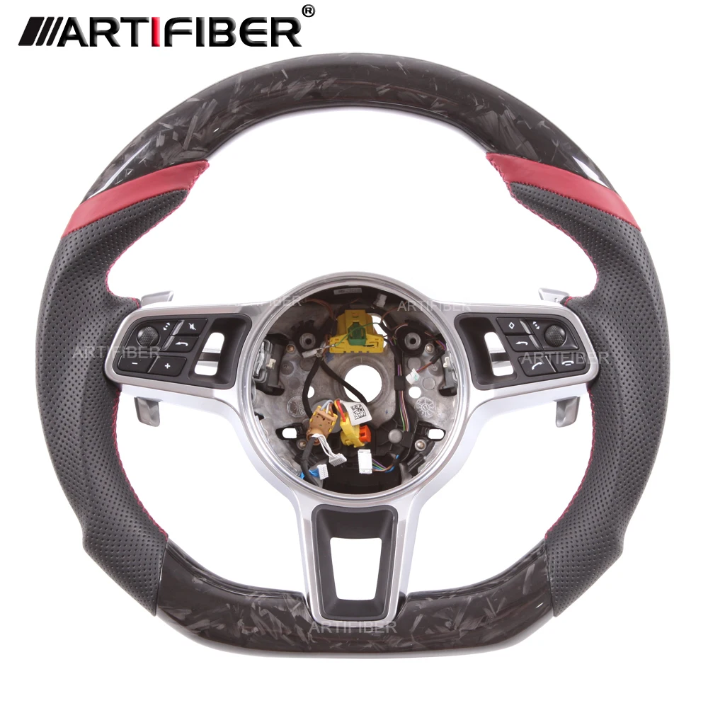 

100% оригинальное рулевое колесо из углеродного волокна для Porsche 911 Cayenne Macan Panamera Taycan Boxster Cayman Spyder Tycan Panamera GTS