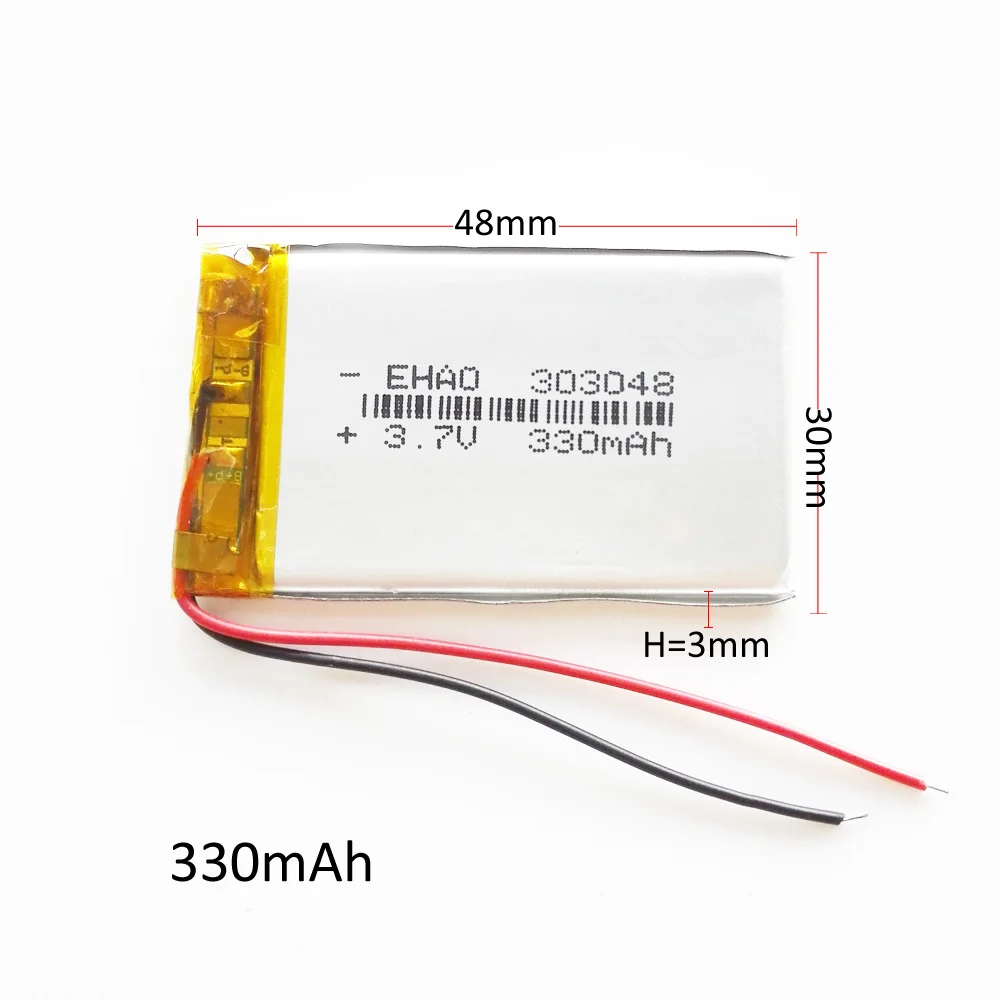 Литий-полимерная аккумуляторная батарея 3 7 в 330 мАч 303048 для MP3 GPS DVD bluetooth рекордер