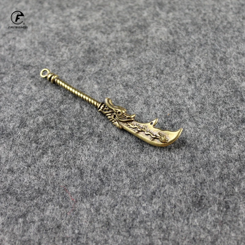 Старинное китайское оружие медный нож с головой дракона твердая латунь