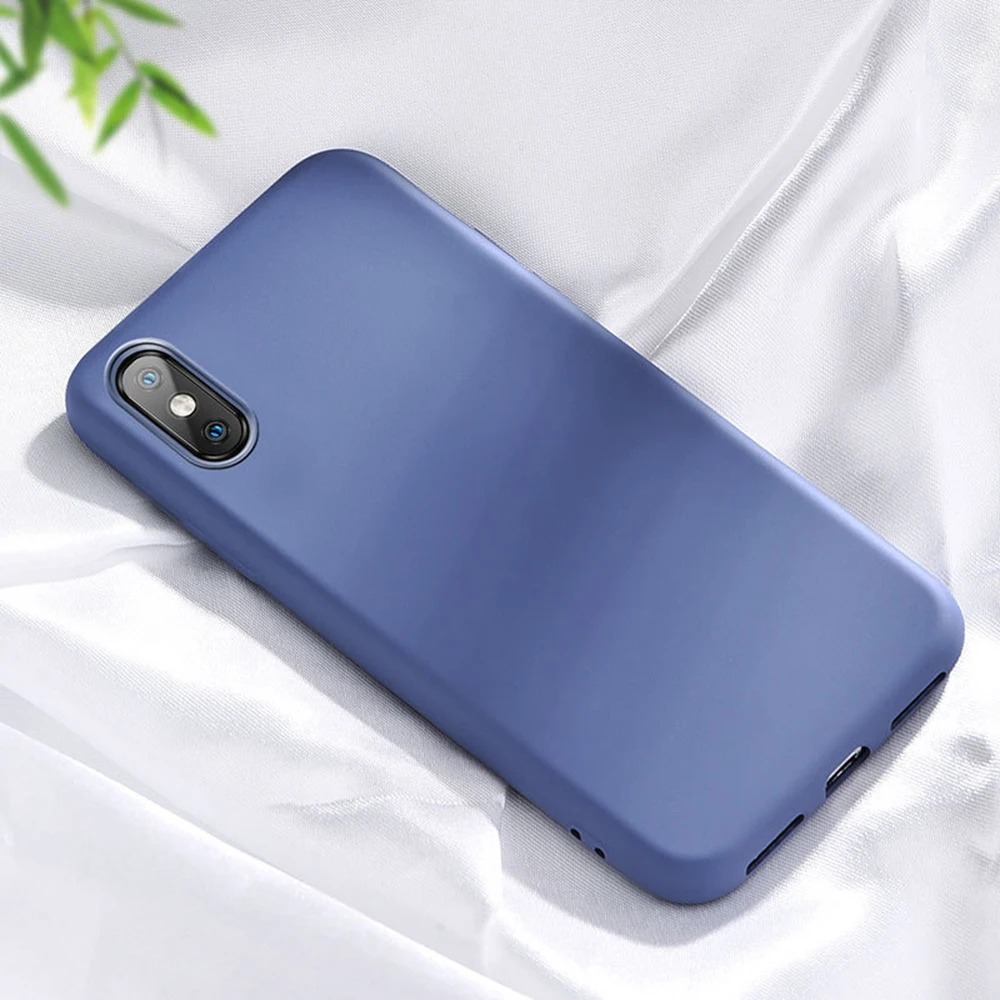 Жидкий однотонный чехол для телефона iPhone X XS Max XR 6 6s 7 8 Plus силиконовый ультратонкий