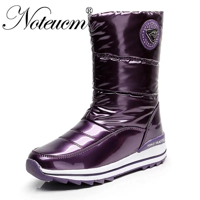 A56W01 purple Женские зимние, фиолетовые, фиолетовые, теплые, женские, на плоской подошве, короткие, повседневные, Зимние ботильоны с искусственным мехом, Женская Водонепроницаемая Стеганая обувь для женщин - Цвет: A56W01 purple