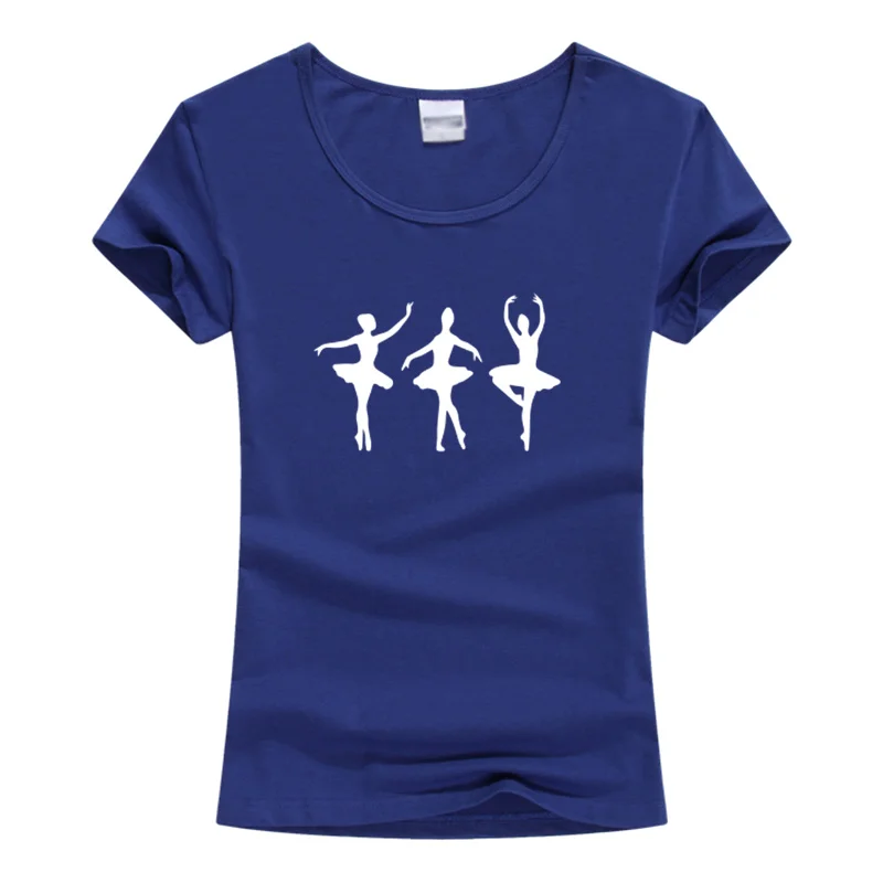 New Summer Women Short Sleeve T Shirt Ballerina Ballet Dance Posture Design Female Cute Girl Cotton Tee Tops | Женская одежда