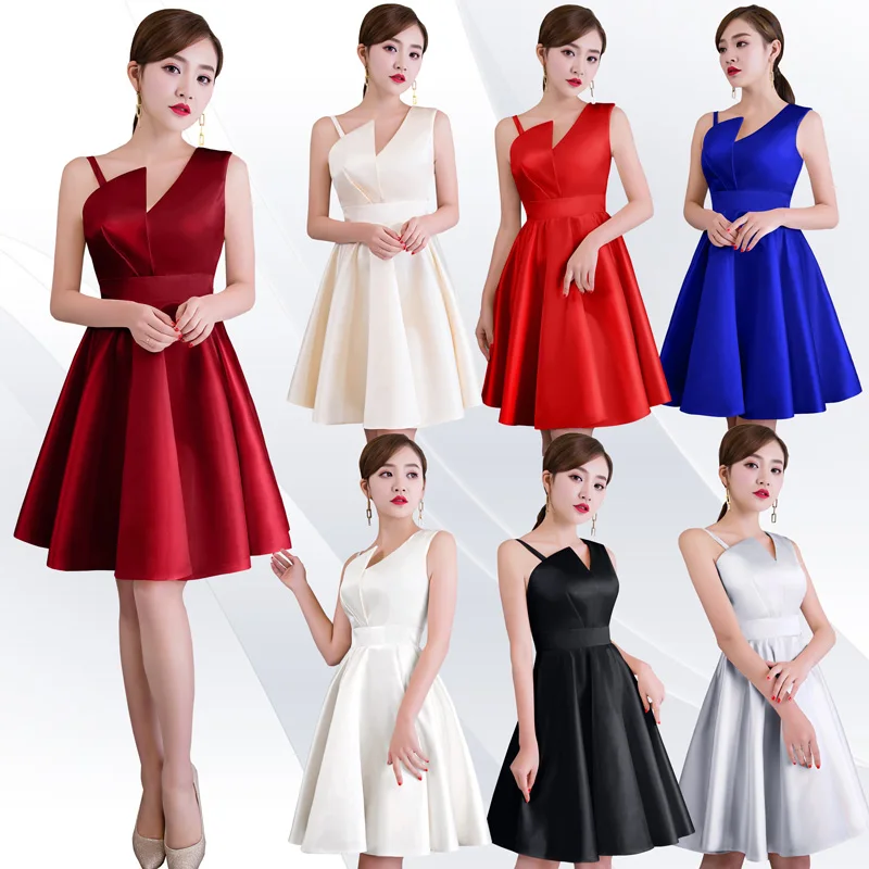 

Summer Qipao Womens Fashion Champagne Dress Elegant Wedding Party Dresses Short Bridesmaid Slim Robe chinese traditional dress