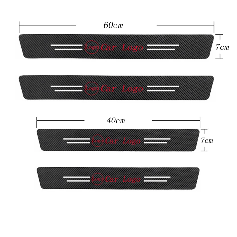 4 шт. двери автомобиля Стикеры пленка подоконник пластина из углеродного волокна