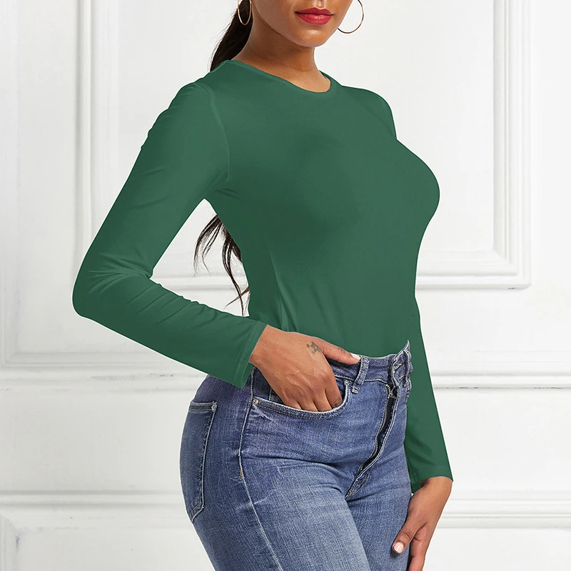 Women O Neck Long Sleeve Solid White Sexy Bodysuit Women Black Autumn Winter Body Top Gray Casual Lady Streetwear Bodysuits