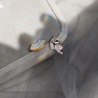 s925 sterling silver rainbow unicorn shape asymmetrical earrings simple fashion style temperament niche earrings