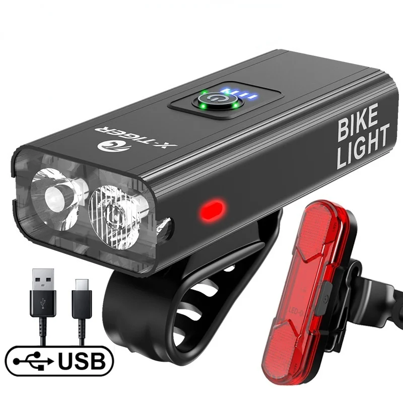 

Bike Light USB Rechargeable LED Bicycle Super Bright Light Waterproof Front Lamp Headlight Cycling Accessories