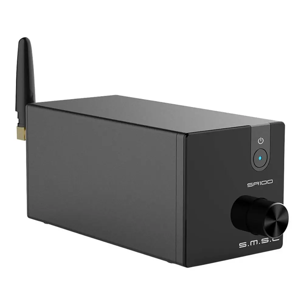 Черный SMSL SA100 Настольный Bluetooth усилитель Hifi TPA3116 усилитель мощности аудио 50 Вт+ 50 Вт усилитель - Цвет: Черный