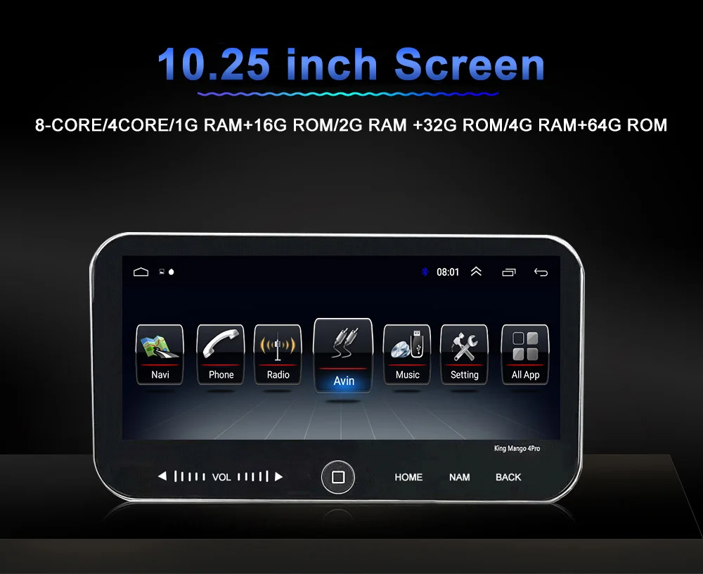 Автомагнитола с восьмиядерным процессором Android 4 Гб ОЗУ 64 ПЗУ 10 25 дюймов DSP для Toyota