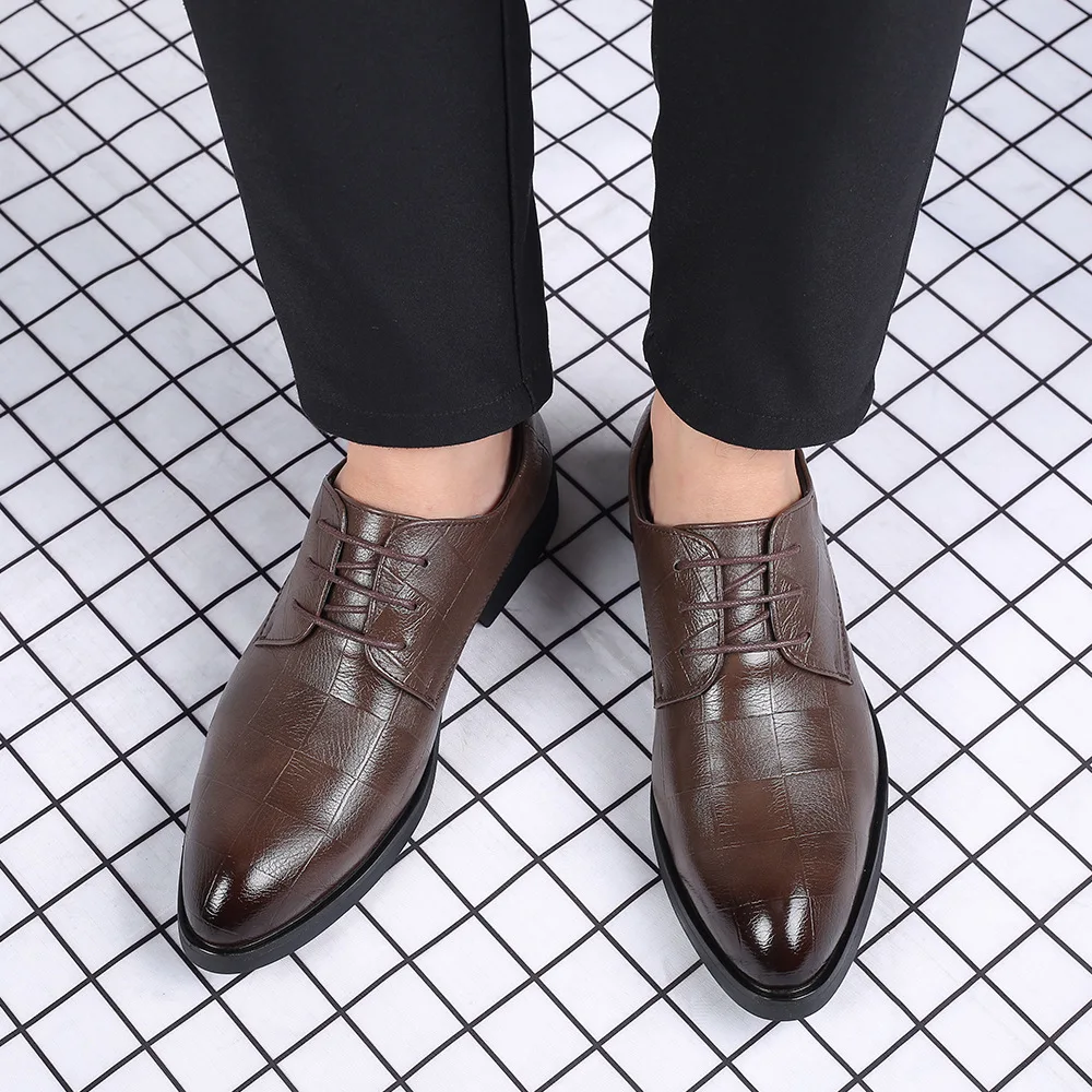 

New Men's Shoes Genuine Leather Cowhide Casual Shoes Men Comfortable Low-top British Dress Oxfords Office Business Formal Shoes