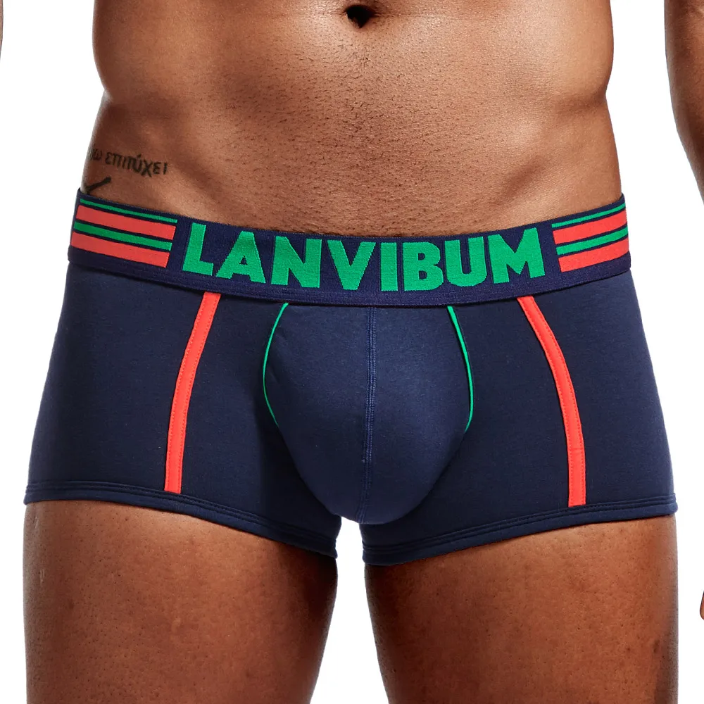 Lanvibum Брендовые мужские боксеры мужское нижнее белье чистый трусы модные шорты