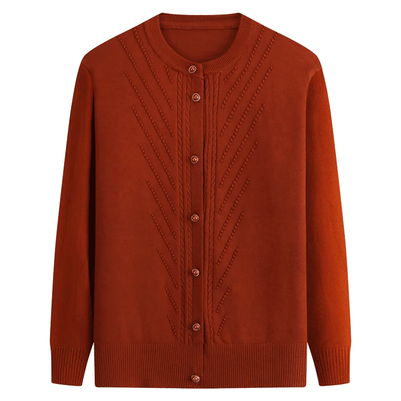 

2019 Spring Autumn New Women Cardigan Solid Color Casual Plus Size Women Sweater 40-50 Years Old Women'S Cardigan Sweater F789