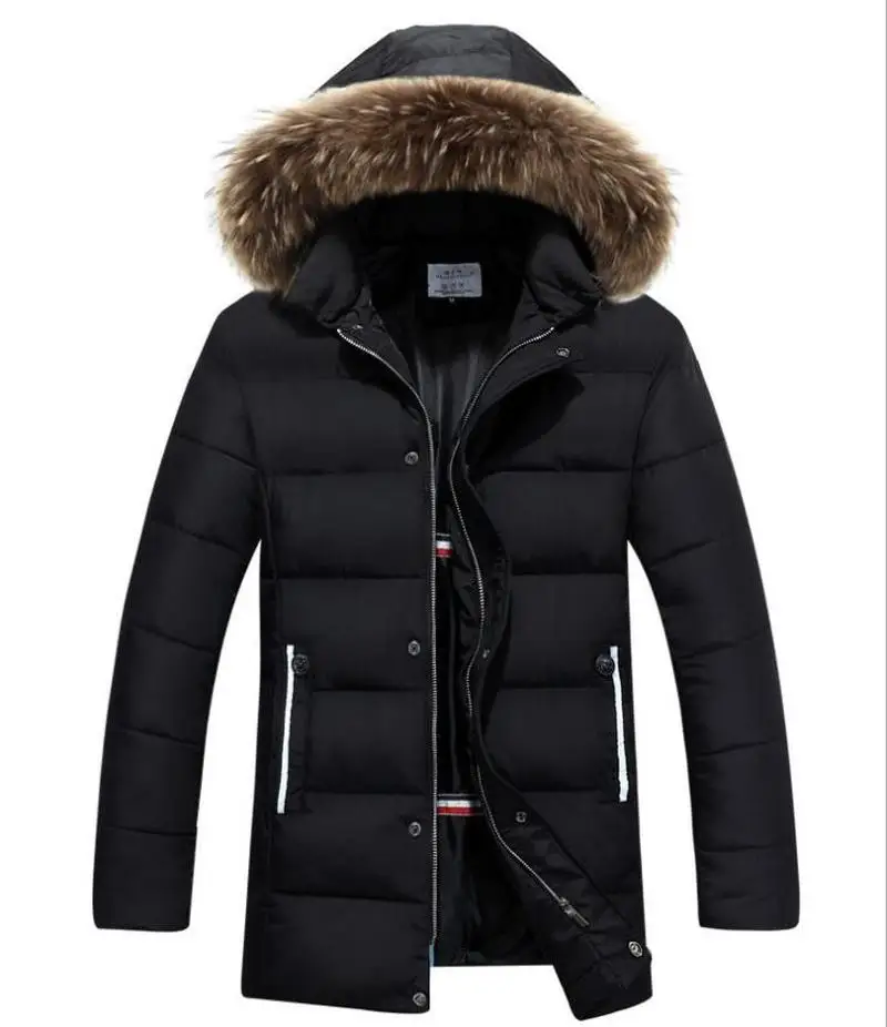 Мужские зимние парки куртки Мужская модная повседневная свободная длинная